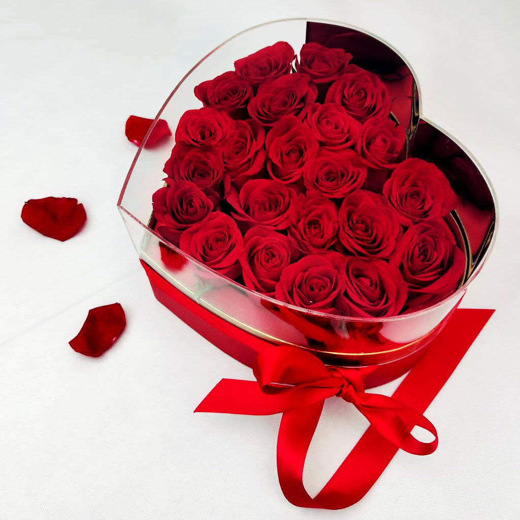Caja de Corazón con Rosas