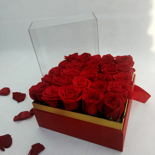 Caja Cuadrada con Rosas